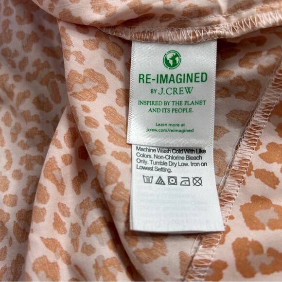 J CREW Pink Leopard Cottage Dress Women Size 2X Regency Cottagecore Animal Print - Picture 7 of 10